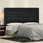Cabeceira Queen Iasi P04 160 cm Suede Preto TCA 944 - Amarena Móveis