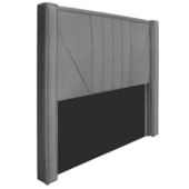 Cabeceira Queen Minsk P02 160 cm para cama Box Suede Cinza - Amarena Móveis