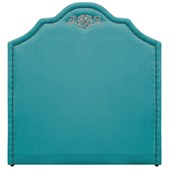 Cabeceira Queen Orlando P02 160 cm para cama Box Suede Azul Turquesa - Amarena Móveis