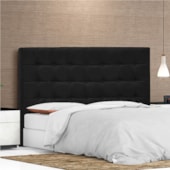 Cabeceira Queen Pequim P04 160 cm Suede Preto TCA 944 - Amarena Móveis