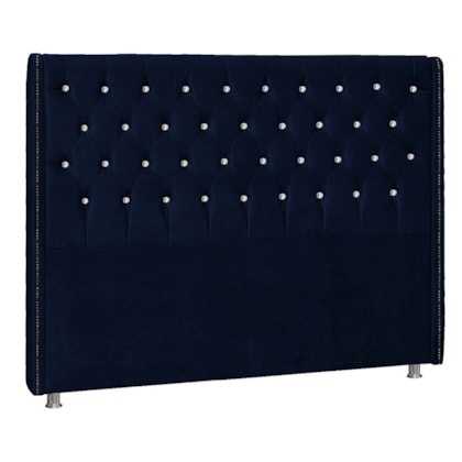 Cabeceira Queen Tóquio P04 160 cm Suede Azul Marinho TCA 948 - Amarena Móveis