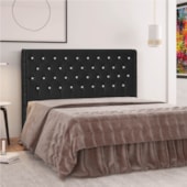 Cabeceira Queen Tóquio P04 160 cm Suede Preto TCA 944 - Amarena Móveis