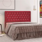 Cabeceira Queen Tóquio P04 160 cm Suede  Vermelho TCA 53 - Amarena Móveis