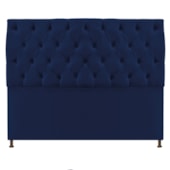 Cabeceira Sofia 140 cm Casal Suede Azul Marinho - Amarena Móveis