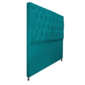 Cabeceira Sofia 140 cm Casal Suede Azul Turquesa - Amarena Móveis