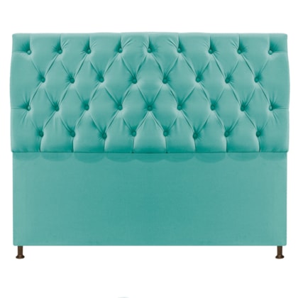 Cabeceira Sofia 160 cm Queen Size Suede Azul Tiffany - Amarena Móveis