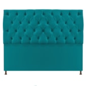 Cabeceira Sofia 160 cm Queen Size Suede Azul Turquesa - Amarena Móveis