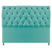 Cabeceira Sofia 195 cm King Size Suede Azul Tiffany - Amarena Móveis