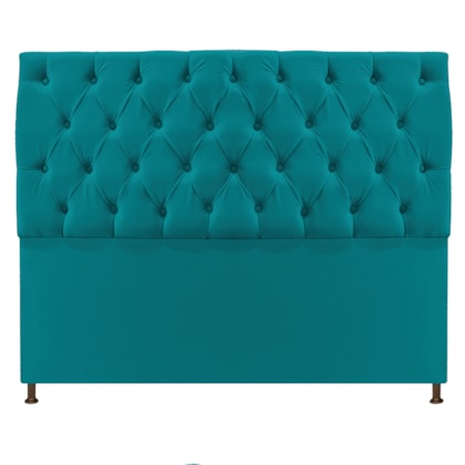 Cabeceira Sofia 195 cm King Size Suede Azul Turquesa - Amarena Móveis