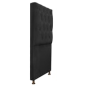 Cabeceira Sofia 90 cm Solteiro Suede Preto - Amarena Móveis