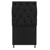 Cabeceira Sofia 90 cm Solteiro Suede Preto - Amarena Móveis