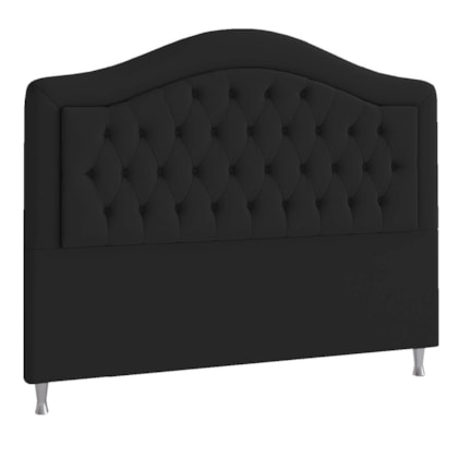 Cabeceira Solteiro Ághata P04 90 cm Suede Preto TCA 944 - Amarena Móveis