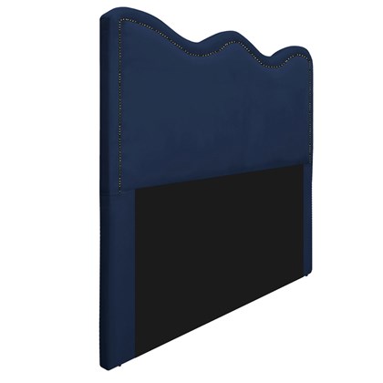 Cabeceira Solteiro Bari P02 90 cm para cama Box Suede Azul Marinho - Amarena Móveis