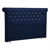 Cabeceira Solteiro Brescia P04 90 cm Suede Azul Marinho TCA 948 - Amarena Móveis