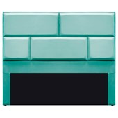 Cabeceira Solteiro Brick P02 90 cm para cama Box Suede Azul Tiffany - Amarena Móveis