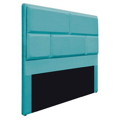 Cabeceira Solteiro Brick P02 90 cm para cama Box Suede Azul Turquesa - Amarena Móveis