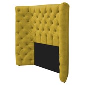 Cabeceira Solteiro Everest P02 90 cm para cama Box Suede Amarelo - Amarena Móveis