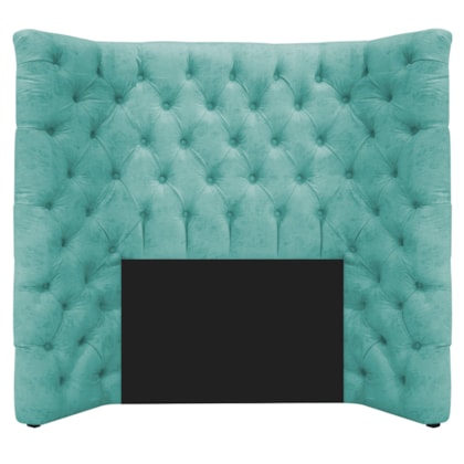 Cabeceira Solteiro Everest P02 90 cm para cama Box Suede Azul Tiffany - Amarena Móveis