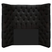 Cabeceira Solteiro Everest P02 90 cm para cama Box Suede Preto - Amarena Móveis