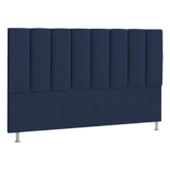 Cabeceira Solteiro Hannover P04 100 cm Suede Azul Marinho TCA 948 - Amarena Móveis