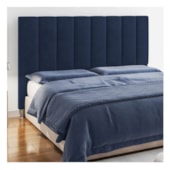 Cabeceira Solteiro Hannover P04 100 cm Suede Azul Marinho TCA 948 - Amarena Móveis