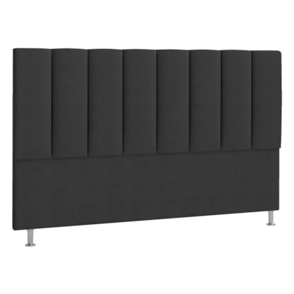 Cabeceira Solteiro Hannover P04 100 cm Suede Preto TCA 944 - Amarena Móveis