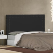 Cabeceira Solteiro Moscou P04 90 cm Suede Preto TCA 944 - Amarena Móveis