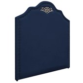 Cabeceira Solteiro Orlando P02 90 cm para cama Box Suede Azul Marinho - Amarena Móveis