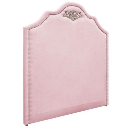 Cabeceira Solteiro Orlando P02 90 cm para cama Box Suede Rosa Bebê - Amarena Móveis