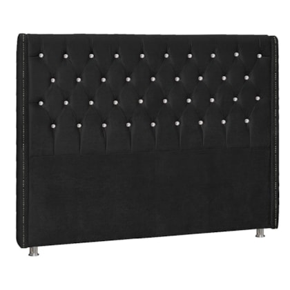 Cabeceira Solteiro Tóquio P04 98 cm Suede Preto TCA 944 - Amarena Móveis