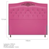 Cabeceira Yasmim Estofada Capitonê 140 cm para Cama Quarto Box Casal Suede Pink - Amarena