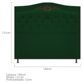 Cabeceira Yasmim Estofada Capitonê 140 cm para Cama Quarto Box Casal Suede Verde - Amarena