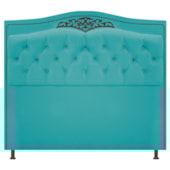 Cabeceira Yasmim Estofada Capitonê 160 cm para Cama Quarto Box Queen Size Suede Azul Turquesa - Amarena