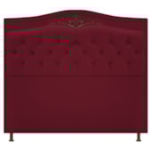 Cabeceira Yasmim Estofada Capitonê 160 cm para Cama Quarto Box Queen Size Suede Bordô - Amarena