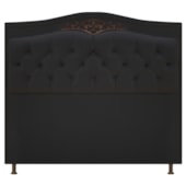 Cabeceira Yasmim Estofada Capitonê 160 cm para Cama Quarto Box Queen Size Suede Preto - Amarena