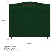 Cabeceira Yasmim Estofada Capitonê 160 cm para Cama Quarto Box Queen Size Suede Verde - Amarena