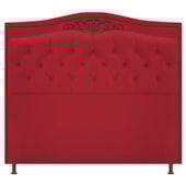 Cabeceira Yasmim Estofada Capitonê 160 cm para Cama Quarto Box Queen Size Suede Vermelho - Amarena
