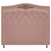 Cabeceira Yasmim Estofada Capitonê 195 cm para Cama Quarto Box King Size Suede Rosê - Amarena