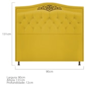 Cabeceira Yasmim Estofada Capitonê 90 cm para Cama Quarto Box Solteiro Suede Amarelo - Amarena