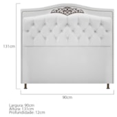 Cabeceira Yasmim Estofada Capitonê 90 cm para Cama Quarto Box Solteiro Suede Branco - Amarena