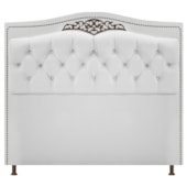 Cabeceira Yasmim Estofada Capitonê 90 cm para Cama Quarto Box Solteiro Suede Branco - Amarena