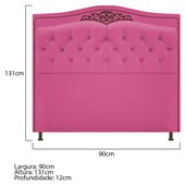 Cabeceira Yasmim Estofada Capitonê 90 cm para Cama Quarto Box Solteiro Suede Pink - Amarena