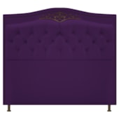 Cabeceira Yasmim Estofada Capitonê 90 cm para Cama Quarto Box Solteiro Suede Roxo - Amarena
