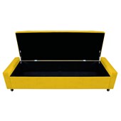 Calçadeira Baú Casal Everest P02 140 cm para cama Box Corano Amarelo - Amarena Móveis