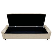 Calçadeira Baú Casal Everest P02 140 cm para cama Box Corano Bege - Amarena Móveis
