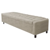 Calçadeira Baú Casal Everest P02 140 cm para cama Box Suede Bege - Amarena Móveis