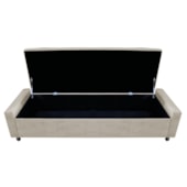 Calçadeira Baú Casal Everest P02 140 cm para cama Box Suede Bege - Amarena Móveis