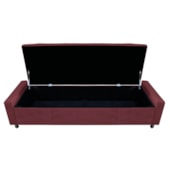 Calçadeira Baú Casal Everest P02 140 cm para cama Box Suede Bordô - Amarena Móveis
