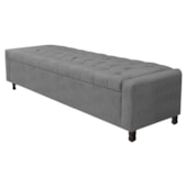 Calçadeira Baú Casal Everest P02 140 cm para cama Box Suede Cinza - Amarena Móveis