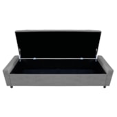 Calçadeira Baú Casal Everest P02 140 cm para cama Box Suede Cinza - Amarena Móveis